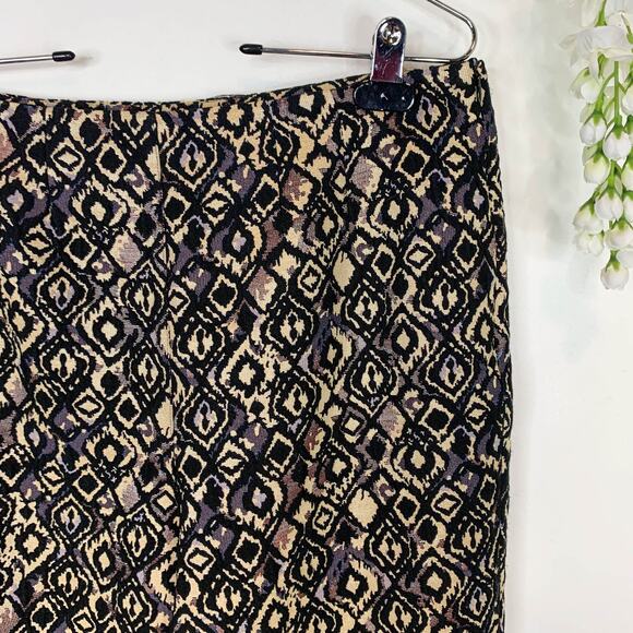 FREE PEOPLE brocade straight leg pants gold metallic whimsigoth regency 2859 - Picture 3 of 8